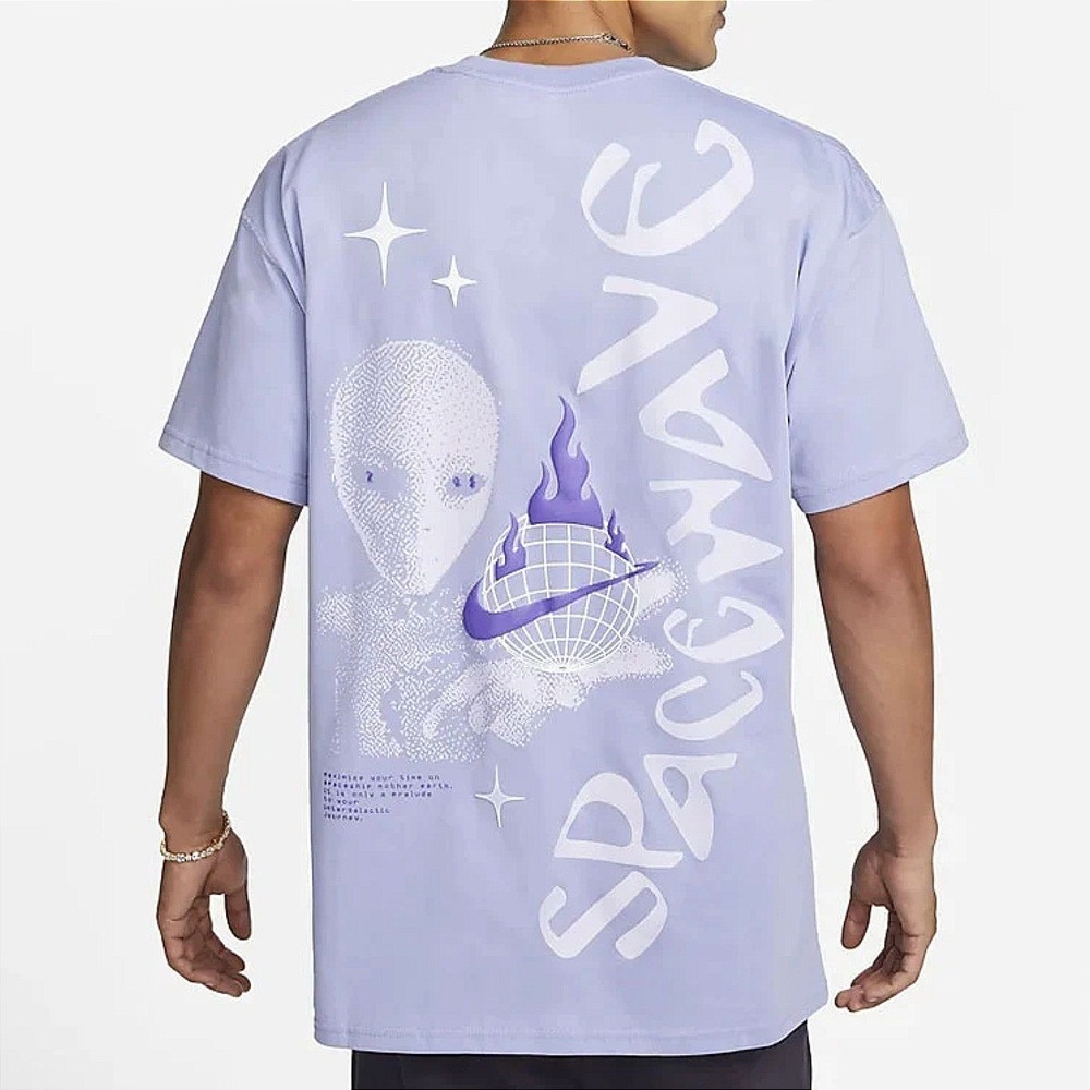 Nike Sportswear Max90 Graphic Tee Mens XL Purple Spacewave Alien T-Shirt Wemby